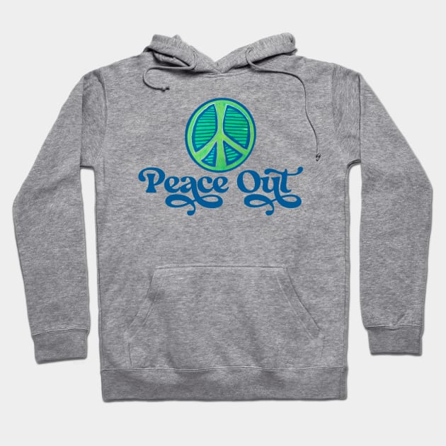 Peace Out Peace Symbol Hoodie by bubbsnugg